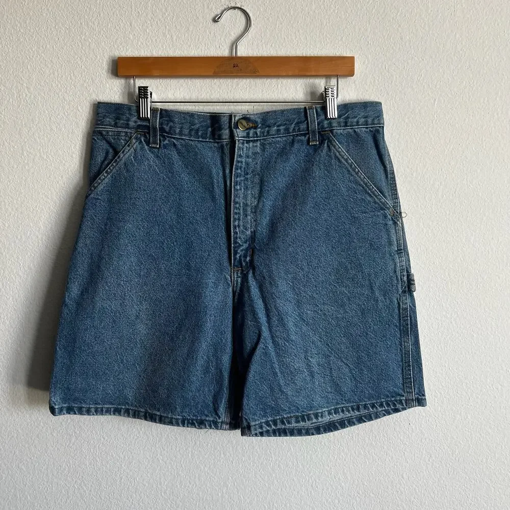 Carhartt denim blue jean work wear carpenter shorts